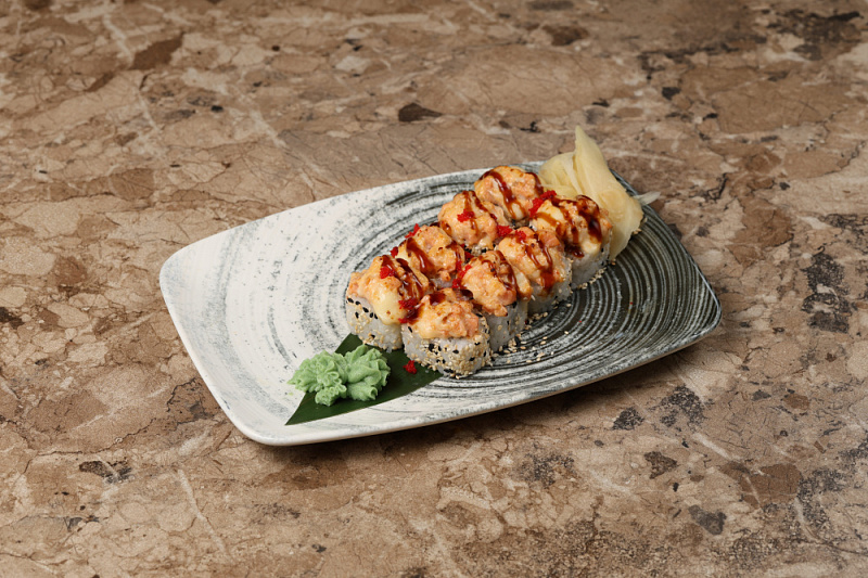 Запеченый Ролл с лососем