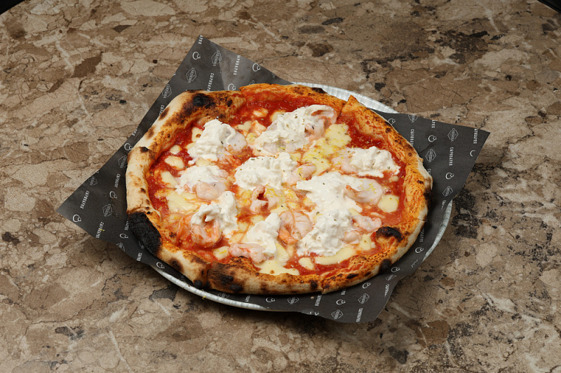 Пицца Креветка страчателла