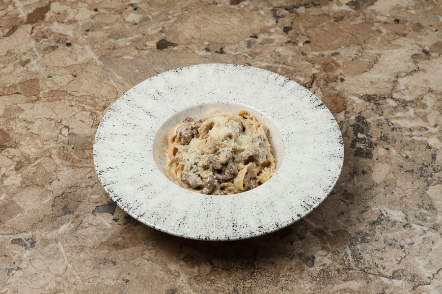 Тальятелле с Телятиной и грибами